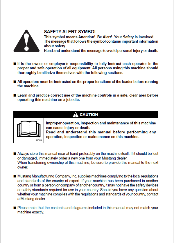 Download Mustang MTL16 MTL20 MTL25 Track Loader Manual PDF 908306