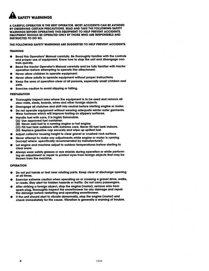 Download New Holland 36 Inch Snow Thrower Operator Manual 42643612