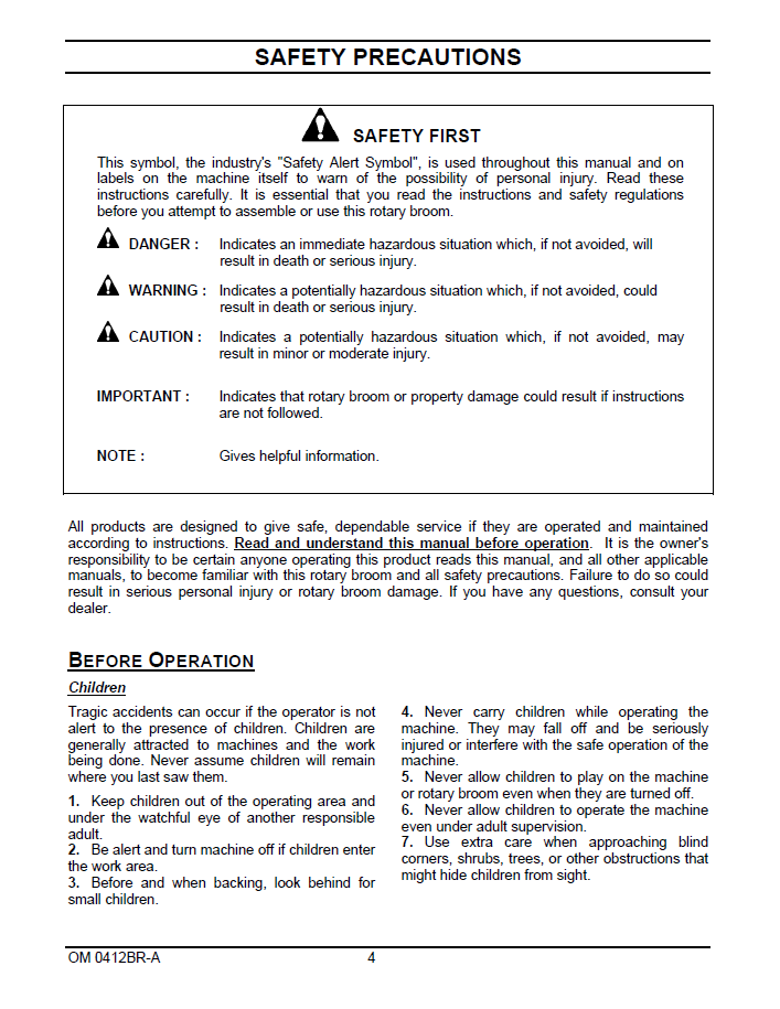Download New Holland 526GR 60 Rotary Broom Operator Guide 47391782 PDF