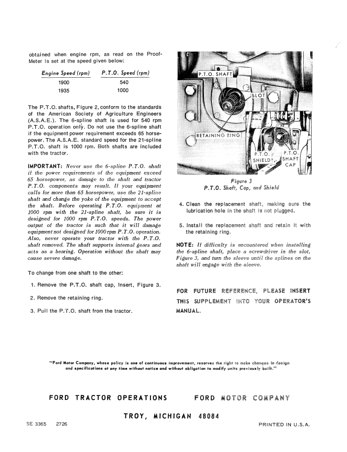 Download New Holland Ford 9000 Operator Manual Supplement Guide 42900010 PDF