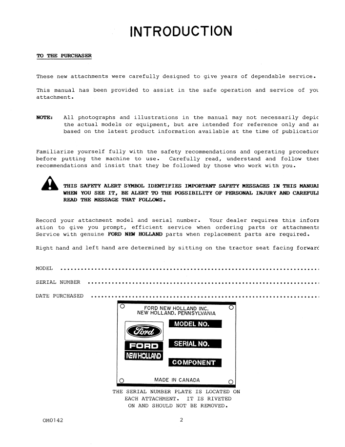 Download New Holland Front Attachment Operator Manual 42647000