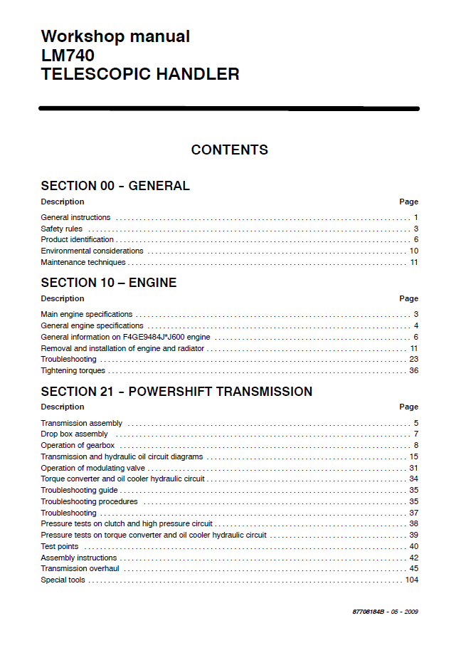 Download New Holland LM740 Telehandler Service Manual 87708184B PDF