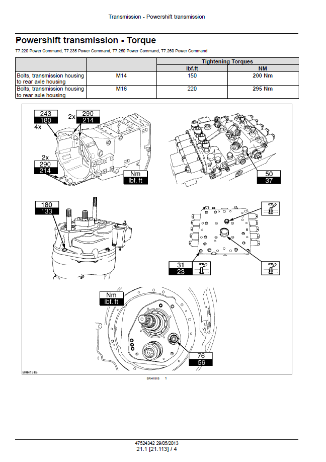 Download New Holland T7 Series Tractor Maintenance Manual 47567516 PDF
