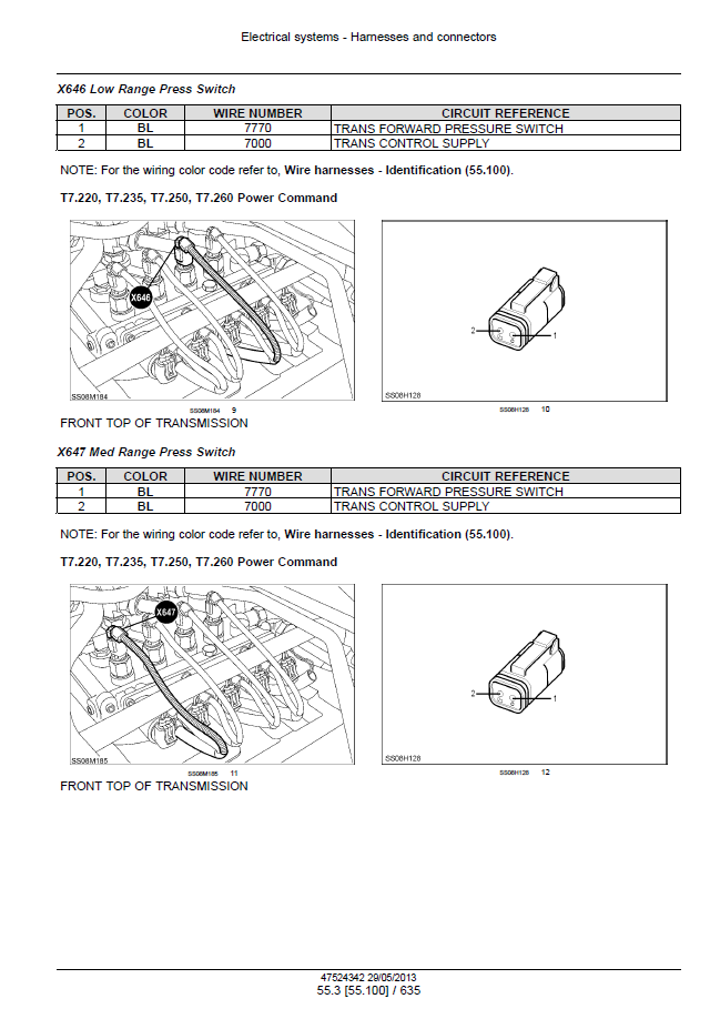 Download New Holland T7 Series Tractor Maintenance Manual 47567524 PDF