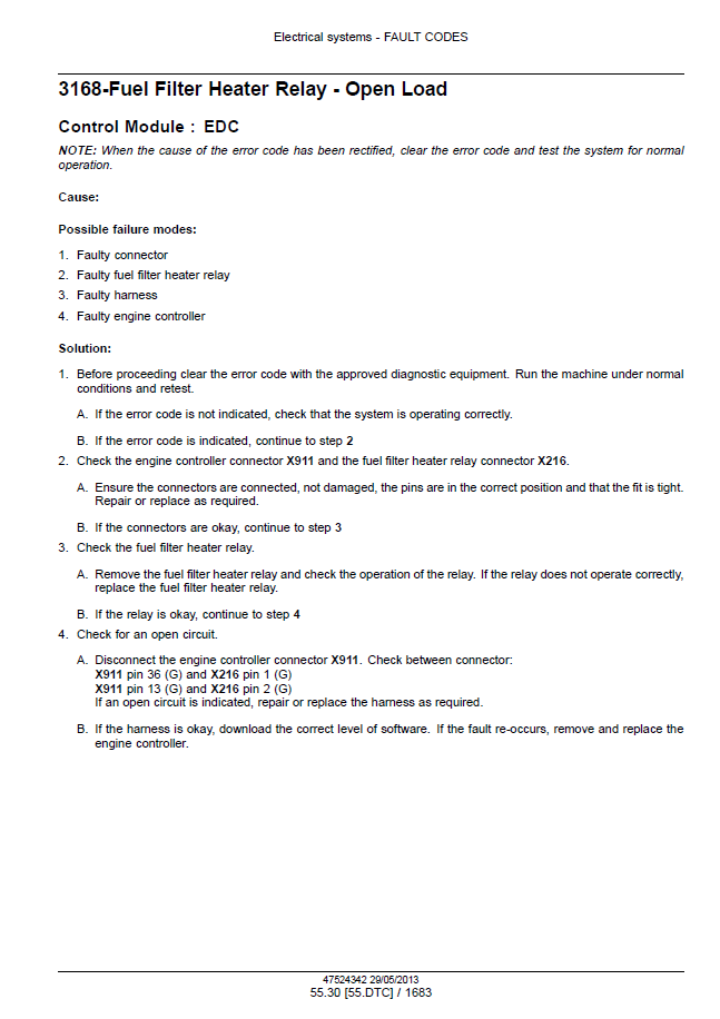 Download New Holland T7 Series Tractor Maintenance Manual 47567532 PDF