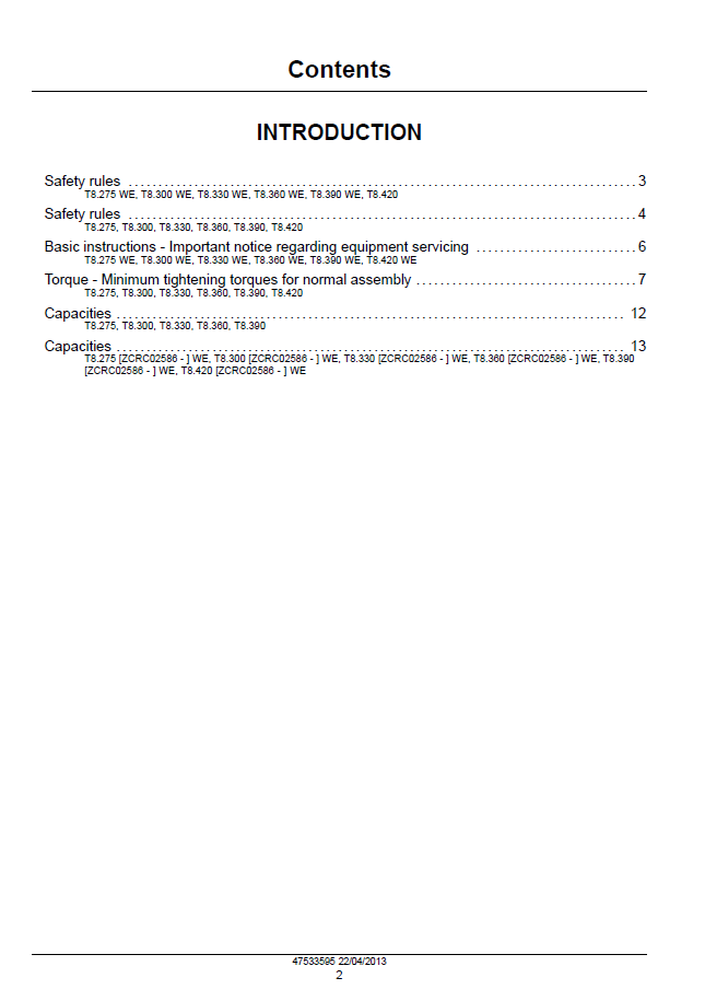 Download New Holland T8 CVT Tractor Maintenance Manual 47533595 PDF