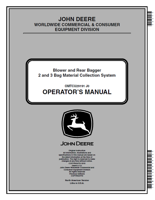 Download OMTCU29191 John Deere Blower & Rear Bagger Manual
