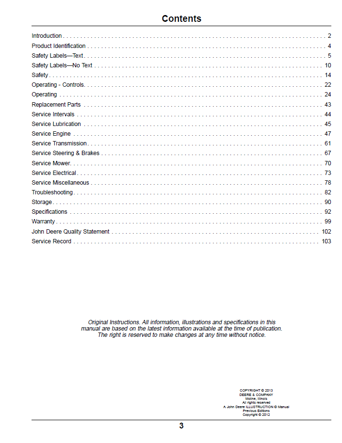 Download OMTCU36879 John Deere ZTrak Gas Z900 Series User Manual