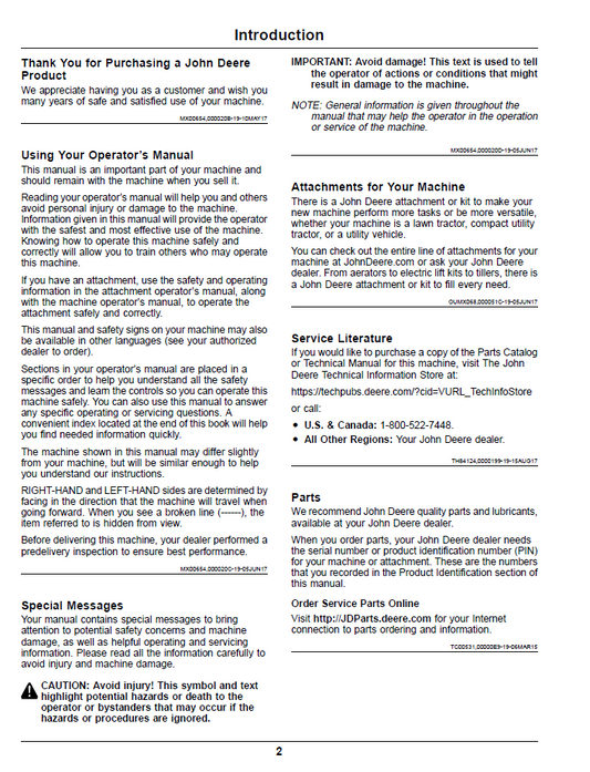 Download OMUC18439E John Deere Z900 ZTrak Gas Operator Manual Guide PDF