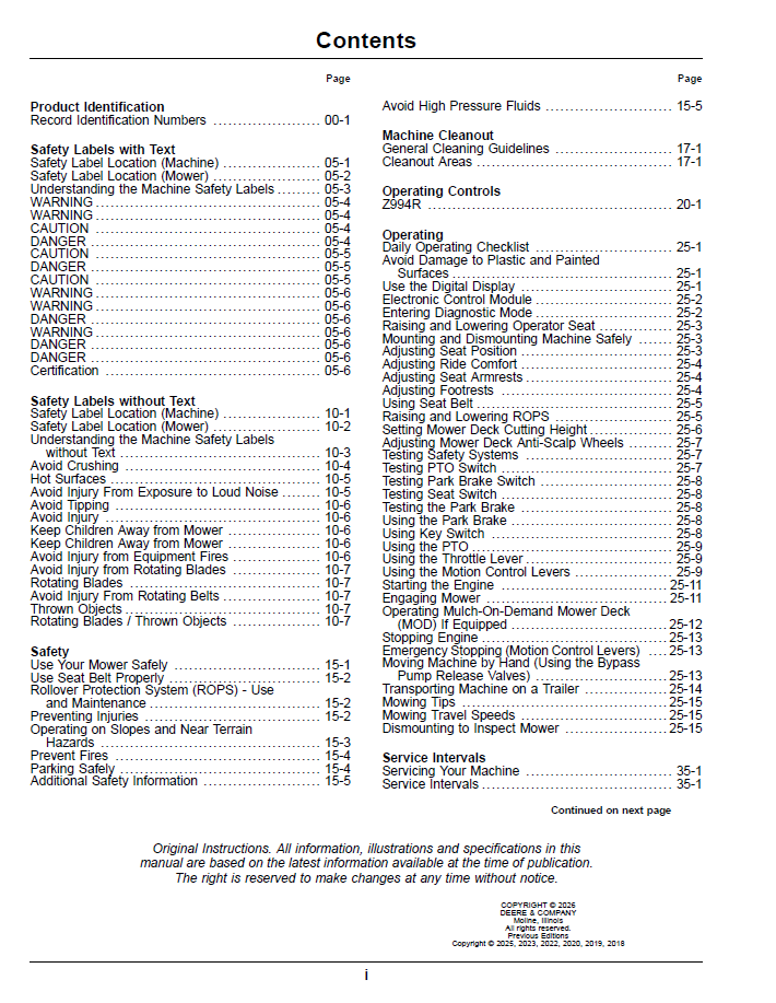 Download OMUC46548E Z994R ZTrak Pro Series Operator Manual