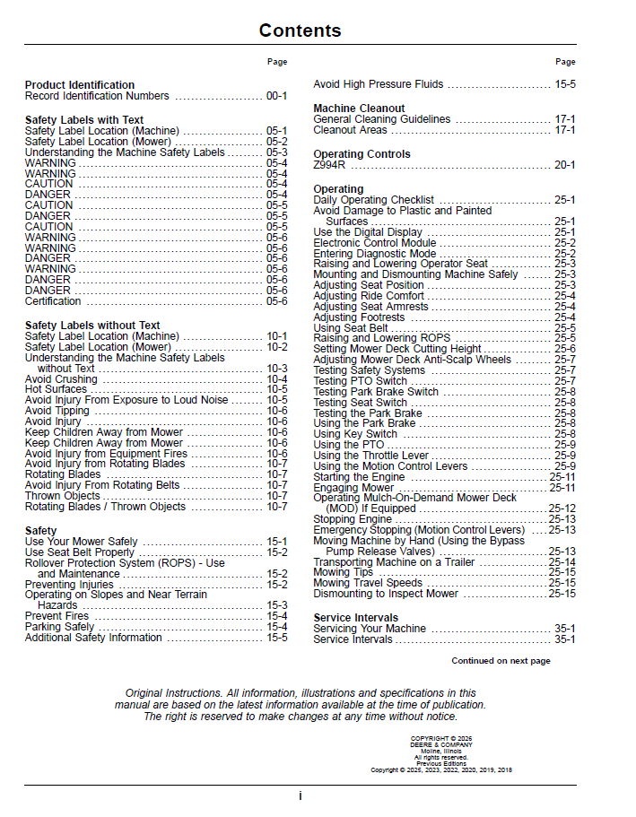 Download OMUC46548 Z994R ZTrak Pro Series Mower Manual PDF