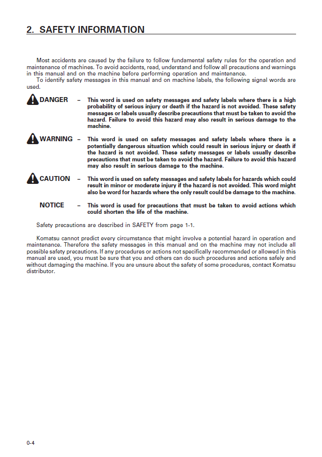 Download SEAM002213T: Komatsu PC100-6 to PC130-6 Mighty Hydraulic Excavator Maintenance Manual