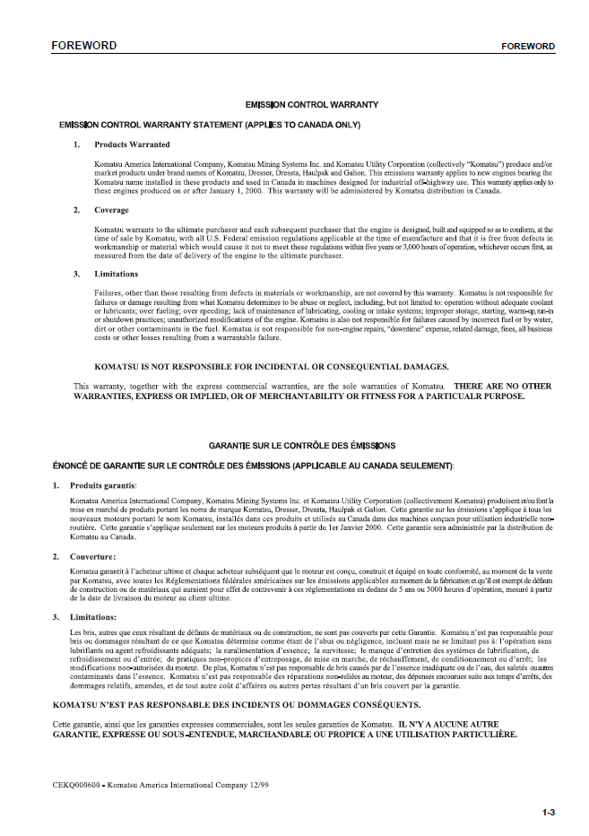 Download SEAM007209T: Komatsu D65EX-12, D65PX-12 Bulldozer Maintenance Manual