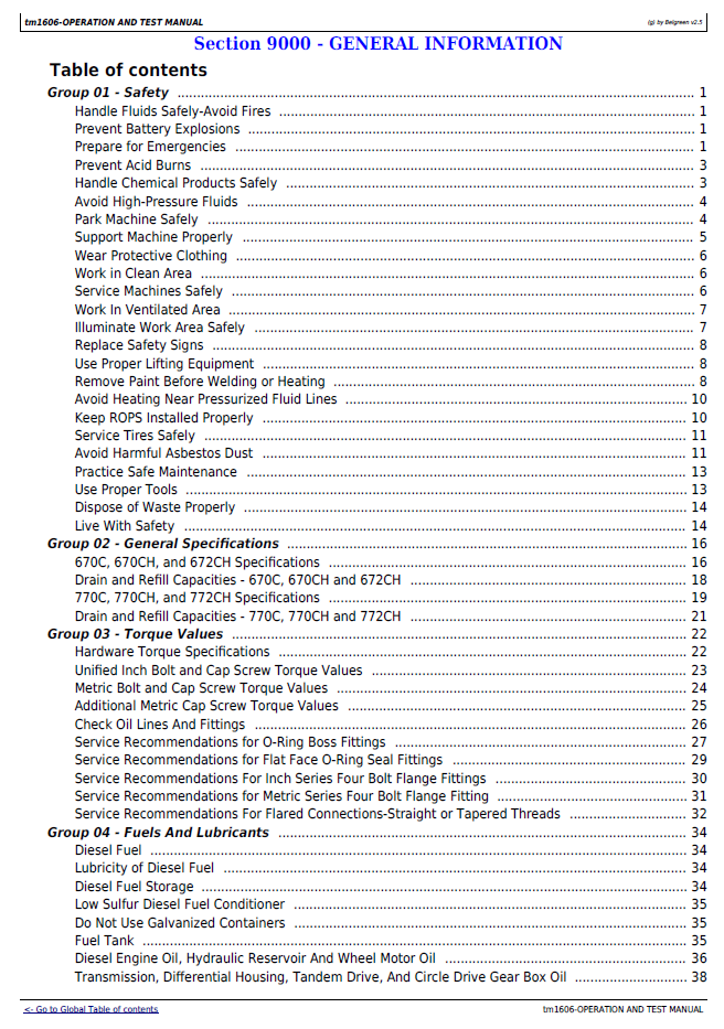 Download TM1606 John Deere Motor Grader Troubleshooting Manual
