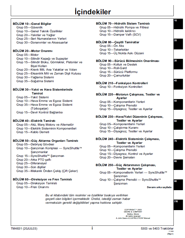 Download TM4831 John Deere 5303 and 5403 Tractor Workshop Manual PDF