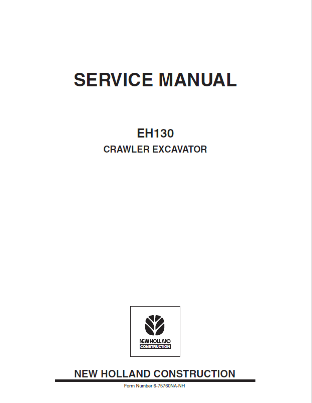 EH130 New Holland Crawler Excavator Repair & Service Manual 6-75760