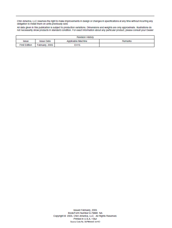 EH15 Hydraulic Excavator Workshop Shop Manual 6-79880NA PDF