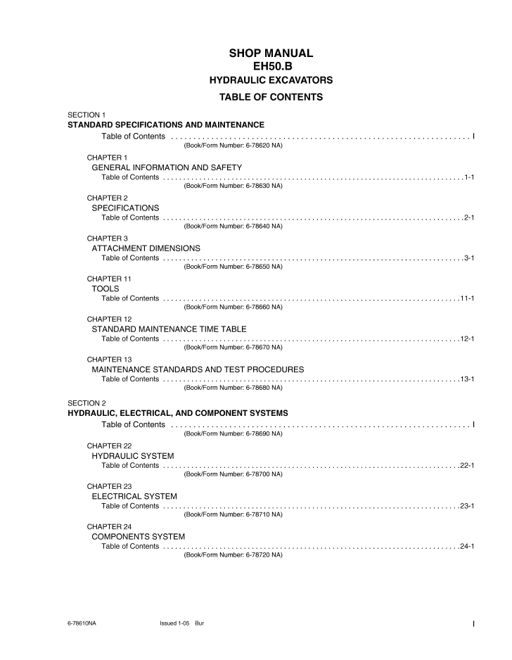 EH50.B New Holland Hydraulic Excavator Repair Manual 6-78600NAR0