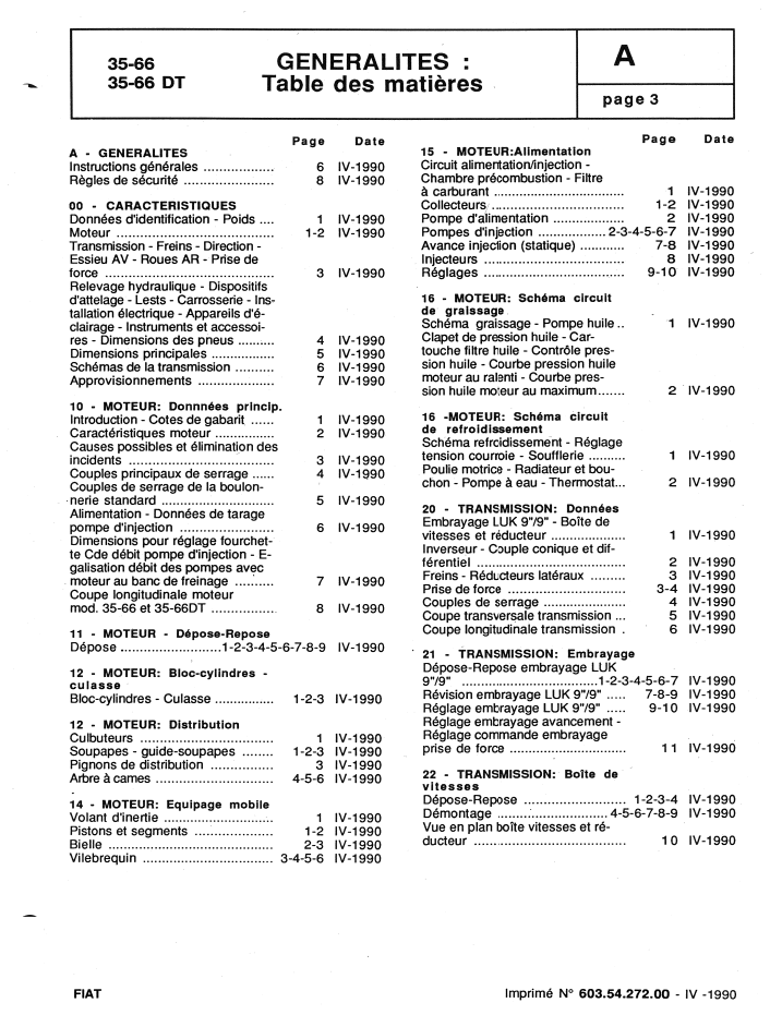 Fiat 35-66 & 35-66 DT Tractor Repair Workshop Manual 06910100 PDF