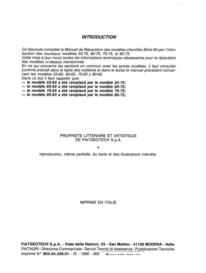 Fiat 55-75, 60-75, 70-75 & 80-75 Tractor Repair Manual 06910097 PDF