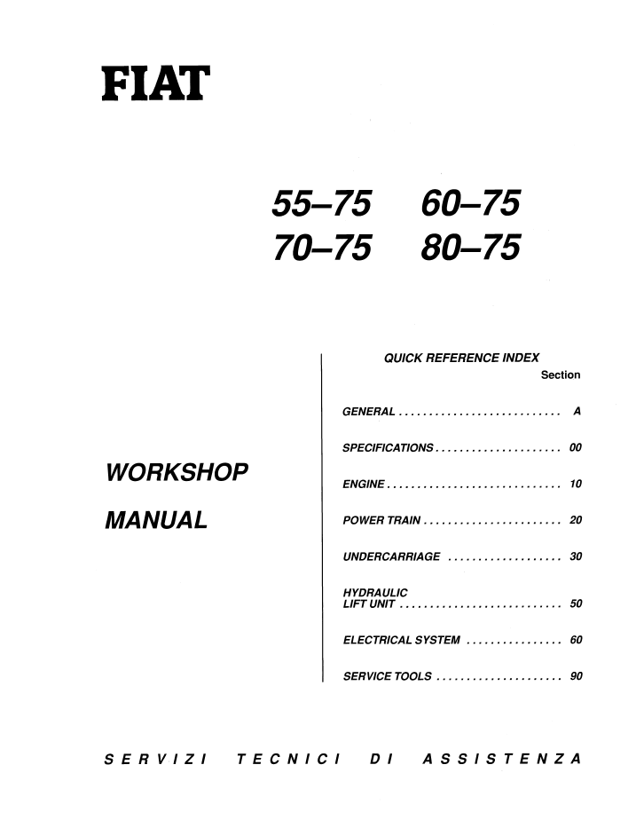 Fiat 55-75, 60-75, 70-75 & 80-75 Tractor Service Manual 06910094