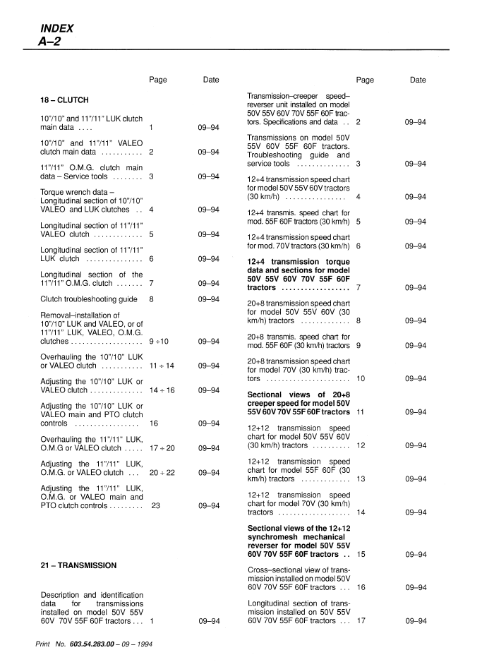 Fiat 86 Series Tractor Maintenance Workshop Manual 06910107 PDF