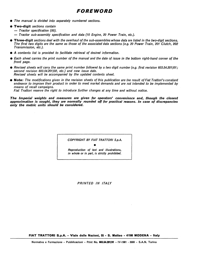 Fiat Trattori 780 DT 880 DT Tractor Workshop Manual 06910052 PDF