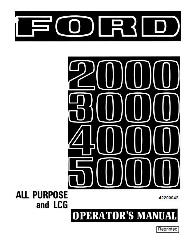 Ford 2000 3000 4000 5000 All Purpose LCG Manual 42200042 PDF