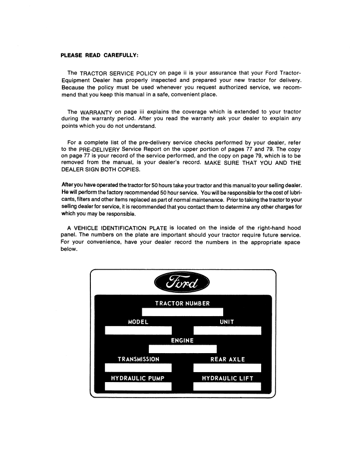 Ford 3400 3500 3550 4400 4500 Tractor Manual 42340040 PDF