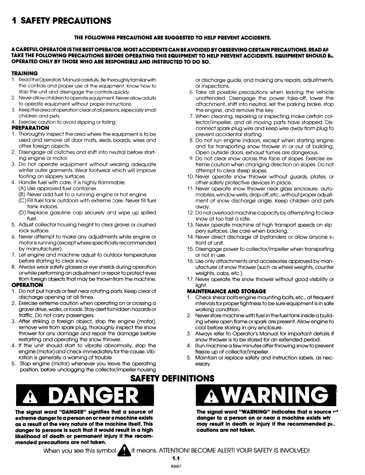 Ford 36 Snow Thrower YT 16 Operator Manual 42003610 PDF