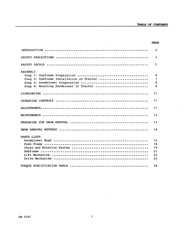 Ford 40 Two Stage Snowblower YT LT Tractor Manual 42641100 PDF