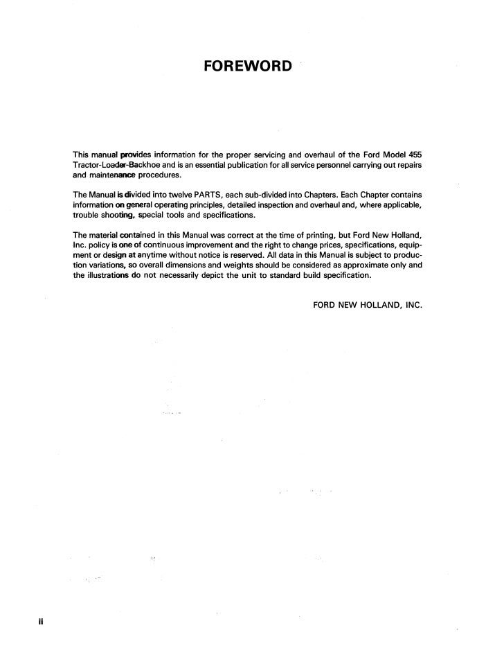 Ford 455 Tractor Loader Backhoe Service Workshop Manual 40045510 PDF