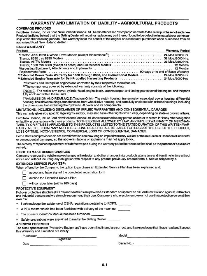 Ford 5530 6530 High Clearance Tractor Operator Manual 42553020 PDF