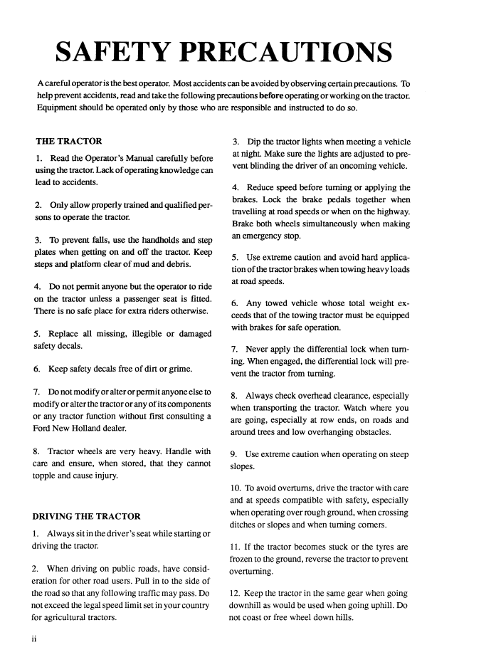 Ford 5610S 6610S 7610S 7810S Tractor Operator Manual 42561040 PDF