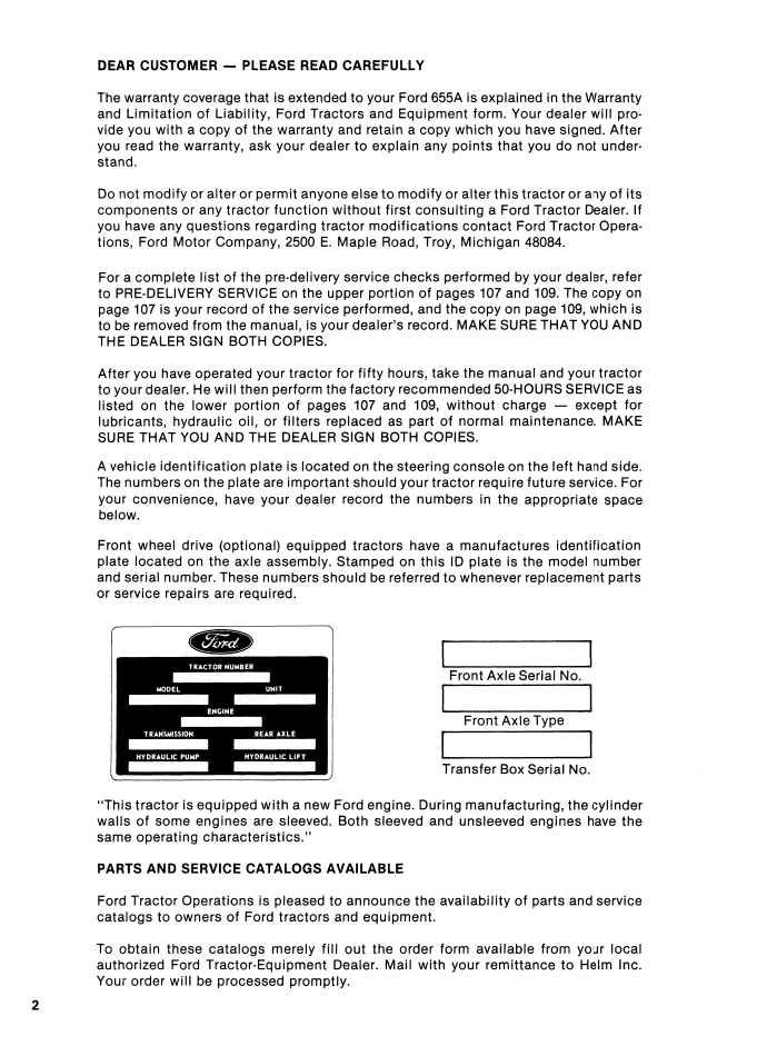 Ford 655A Loader Backhoe Tractor Manual PDF 42065510
