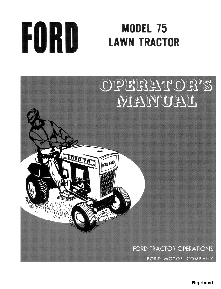 Ford 75 Lawn Tractor Operator Manual 42007020 PDF