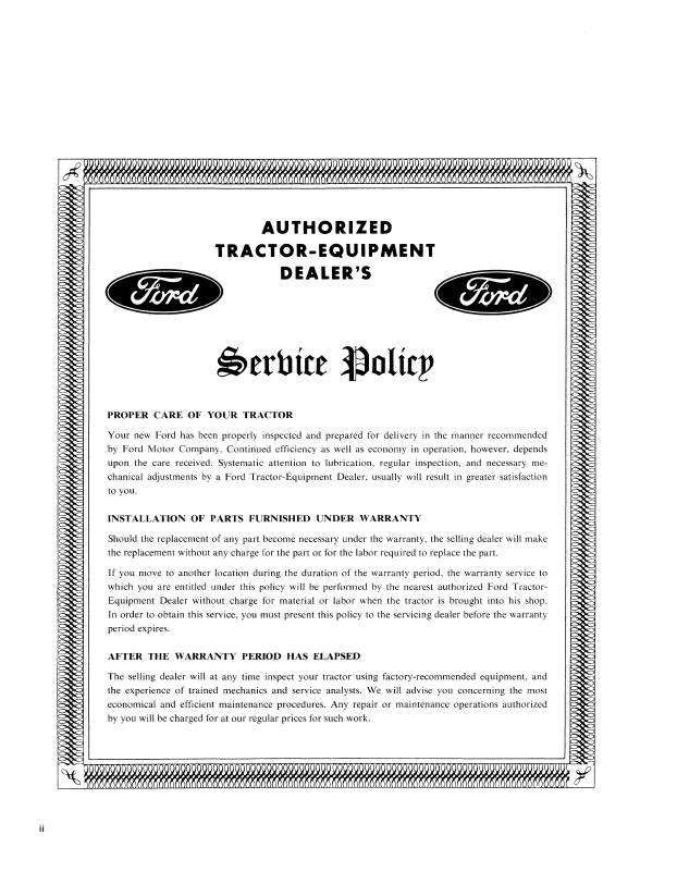 Ford All Purpose LCG Tractor Operator Manual 42200042 PDF