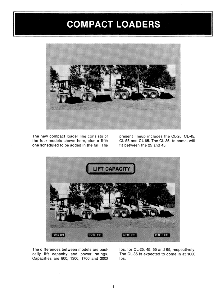 Ford CL-25 CL-45 CL-55 CL-65 Compact Loader Service Manual 40002540