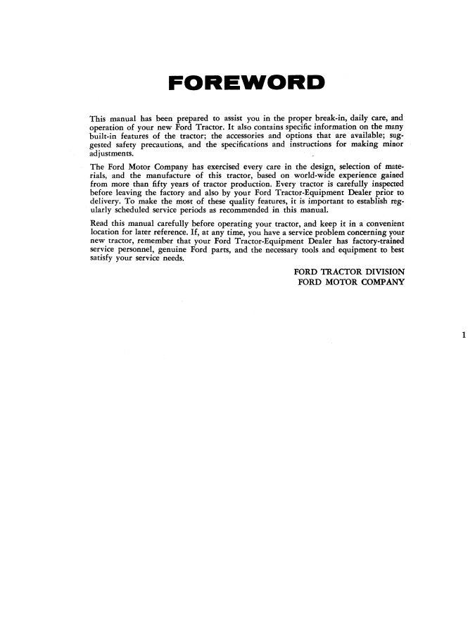 Ford Commander 6000 Tractor Operator Manual 42600010 PDF