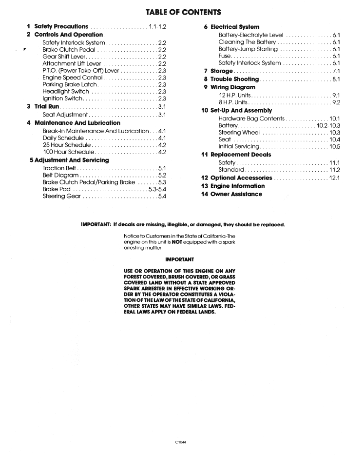 Ford LT8 LT12 Lawn Tractor Operator Manual 42640820 PDF