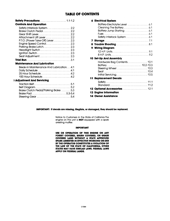 Ford LT8 LT12 Lawn Tractor Operator Manual 42640840 PDF