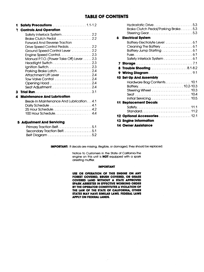 Ford LT 12H Lawn Tractor Operator Manual 42641065 PDF