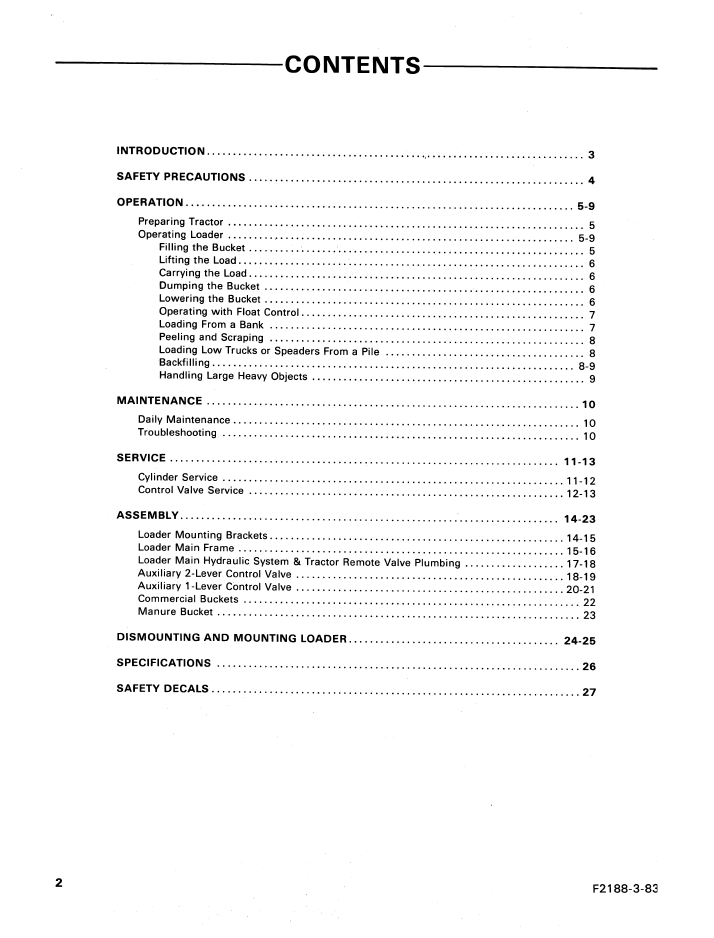Ford Series 768B Quick Attach Loader Operator Manual PDF