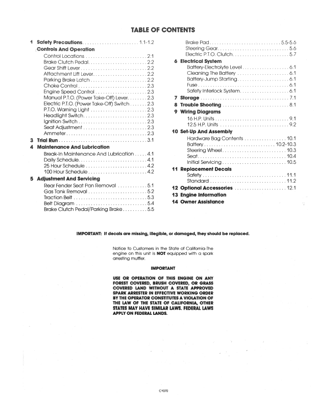 Ford YT 12.5 YT 16 Yard Tractor Operator Manual 42641066 PDF