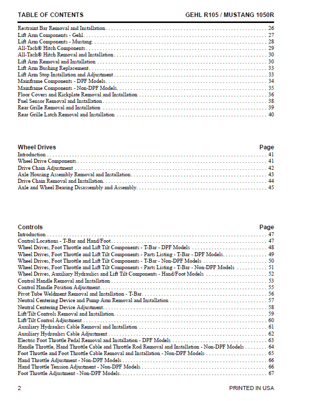 GEHL 1050R R105 Skid Steer Service Repair Manual PDF 50950298