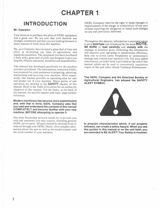 GEHL 1060 and 1260 Metal Stop Operation Manual 903603 PDF