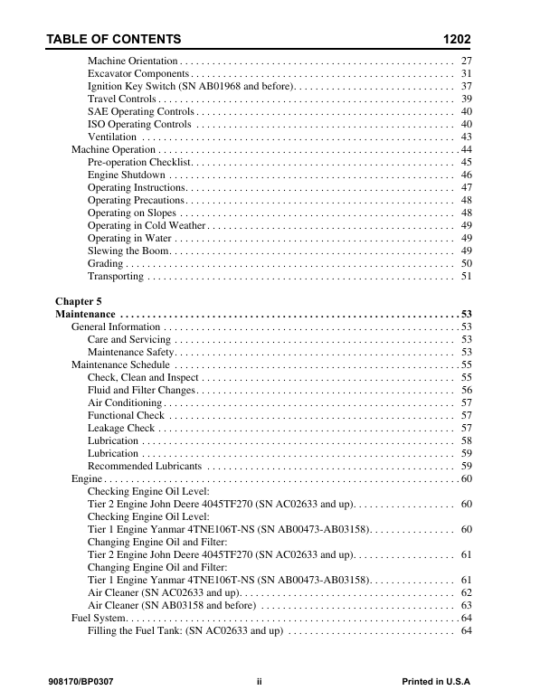 GEHL 1202 Excavator Operator and Maintenance Manual 908170 PDF