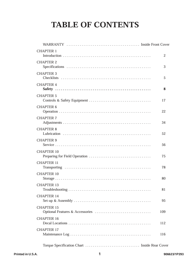 GEHL 1260, 1265 Forage Harvester Operators Manual 906623