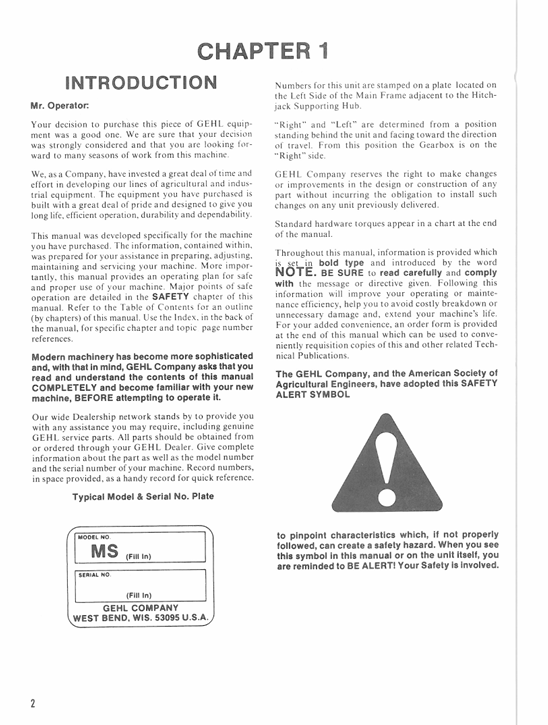 GEHL 132 & 142 Manure Spreader Owners Operator Manual 903718