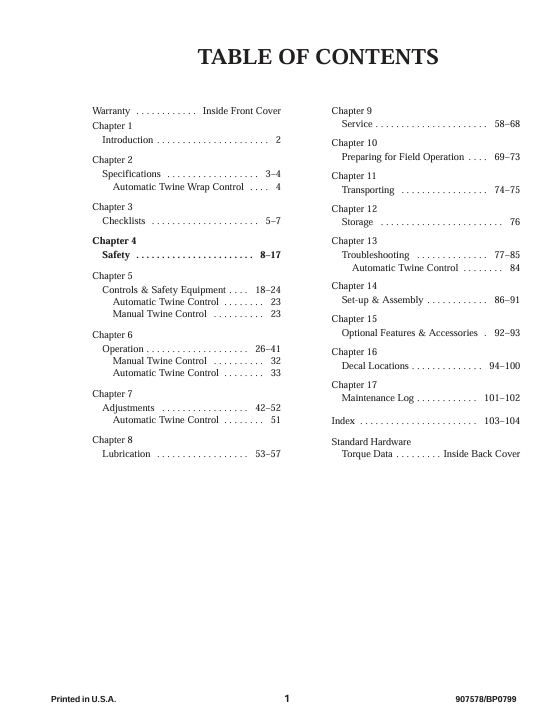GEHL 1375 Round Baler Operator & Maintenance Manual 907578 PDF